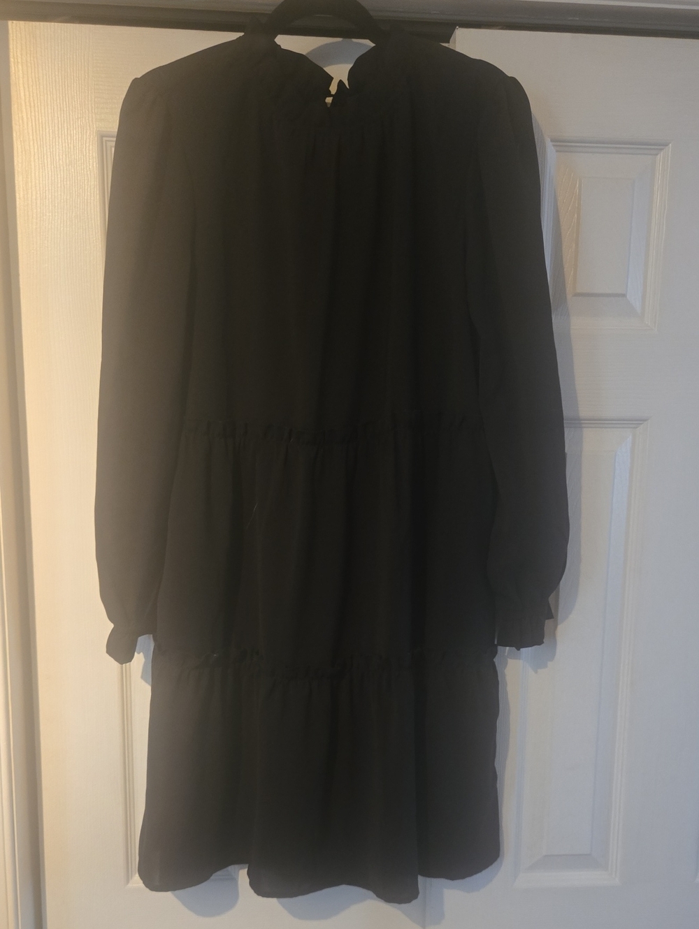 LulaRoe ANNABELLE Black Tiered Long Sleeve Dress